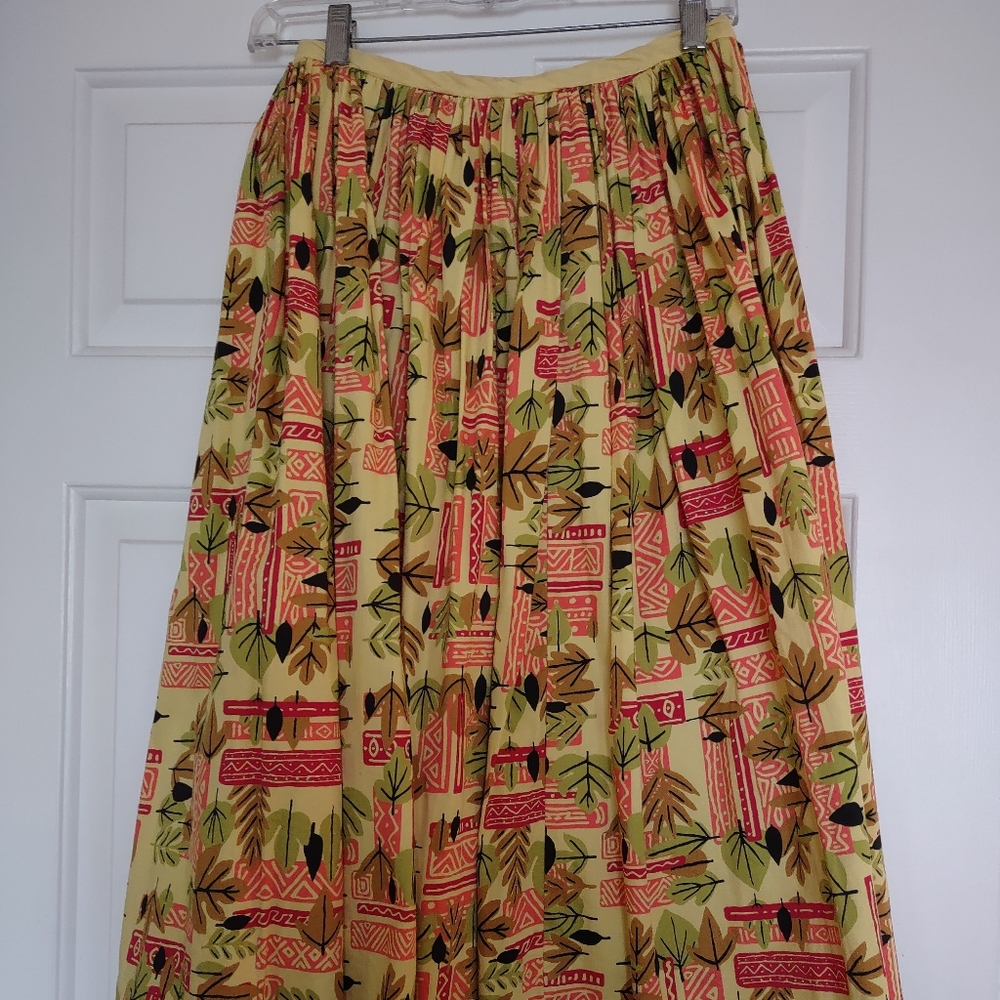 Pinup Girl Clothing Jenny Skirt XL tiki pattern